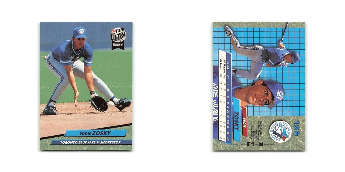 Eddie Zosky Rookie 1992 Fleer Ultra #156 Toronto Blue Jays Baseball Card NM