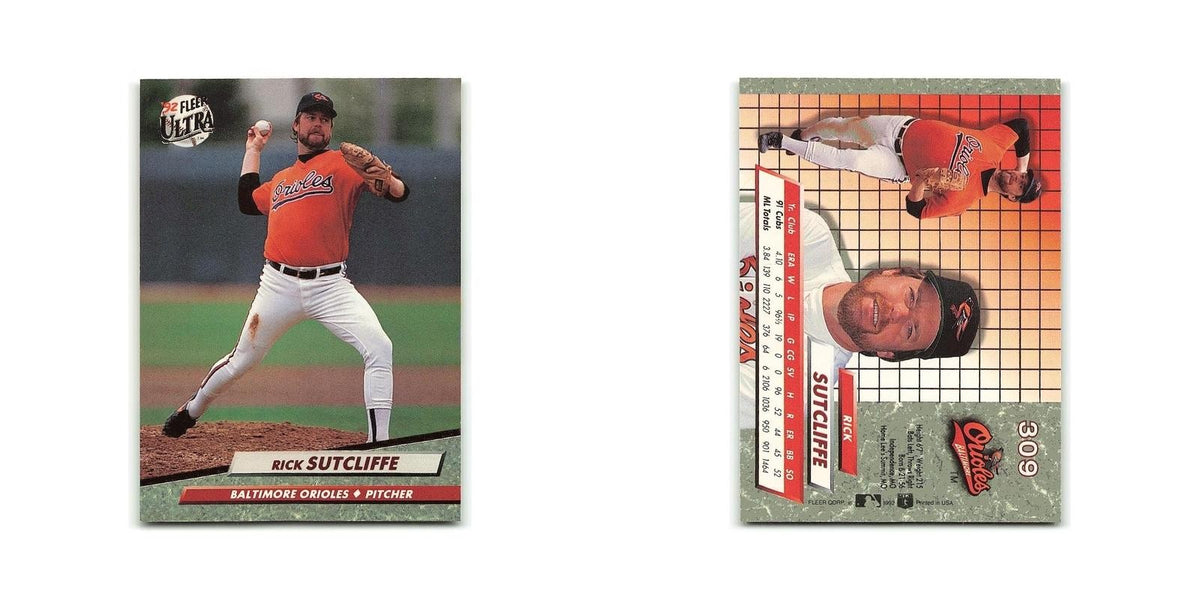 Rick Sutcliffe 1992 Fleer Ultra #309 Baltimore Orioles Baseball Card NM
