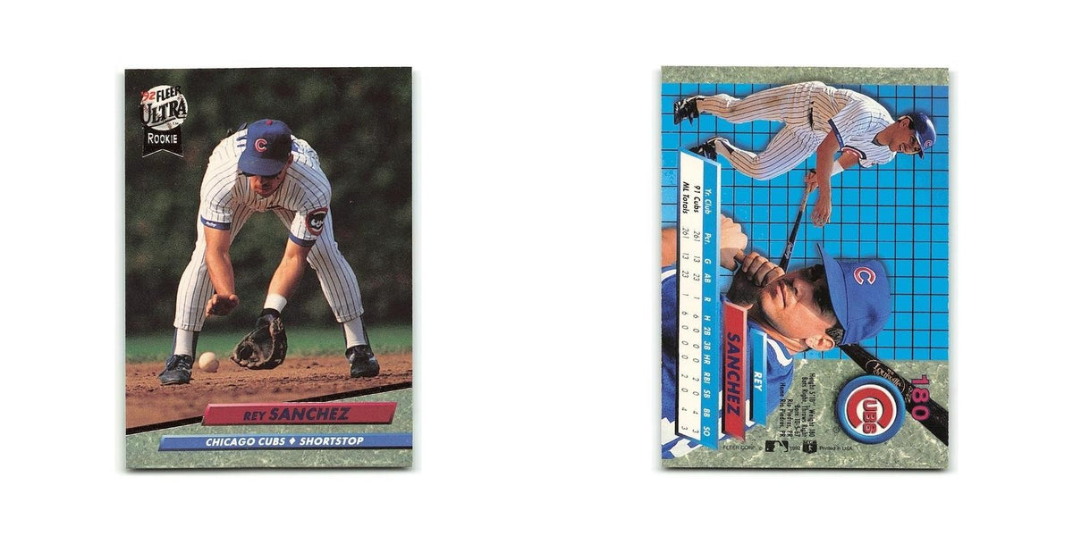 Rey Sanchez Rookie 1992 Fleer Ultra #180 Chicago Cubs Baseball Card NM