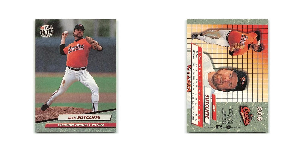 Rick Sutcliffe 1992 Fleer Ultra #309 Baltimore Orioles Baseball Card NM