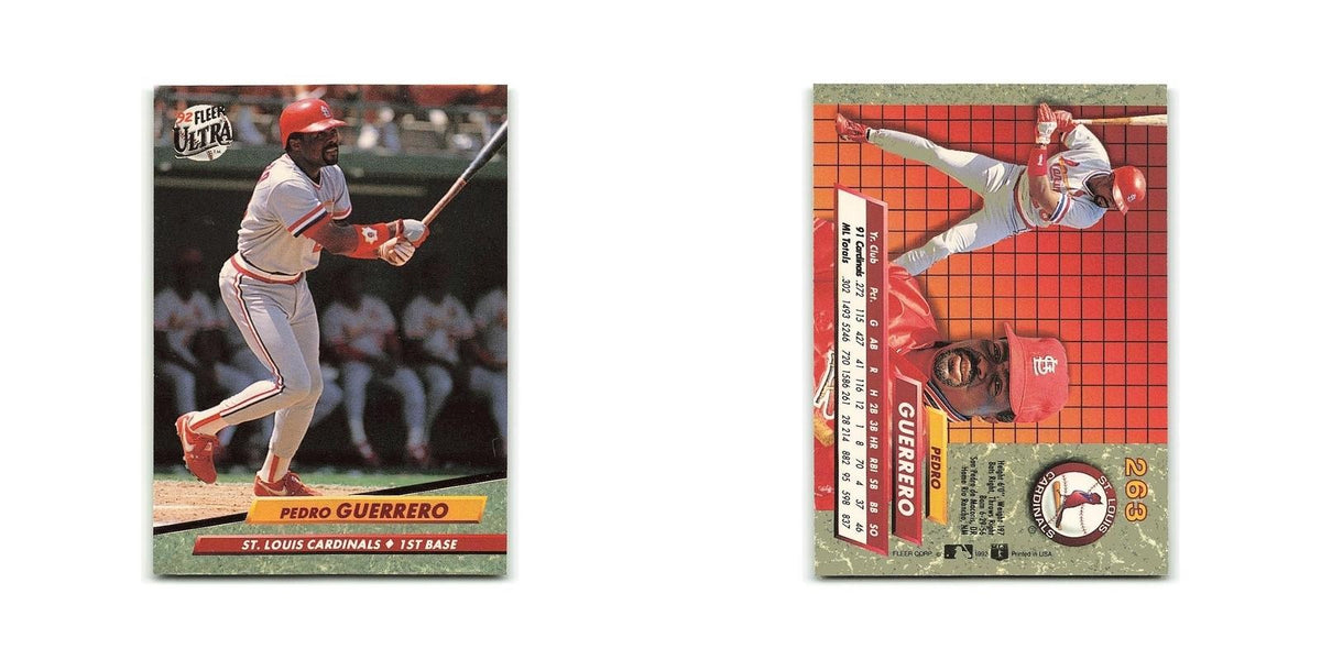 Pedro Guerrero 1992 Fleer Ultra #263 St. Louis Cardinals Baseball Card NM