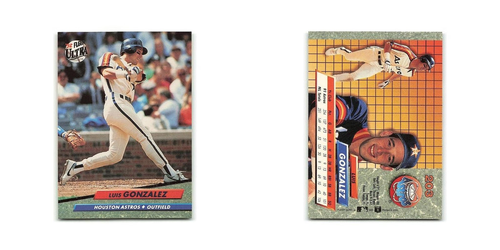 Luis Gonzalez 1992 Fleer Ultra #203 Houston Astros Baseball Card NM