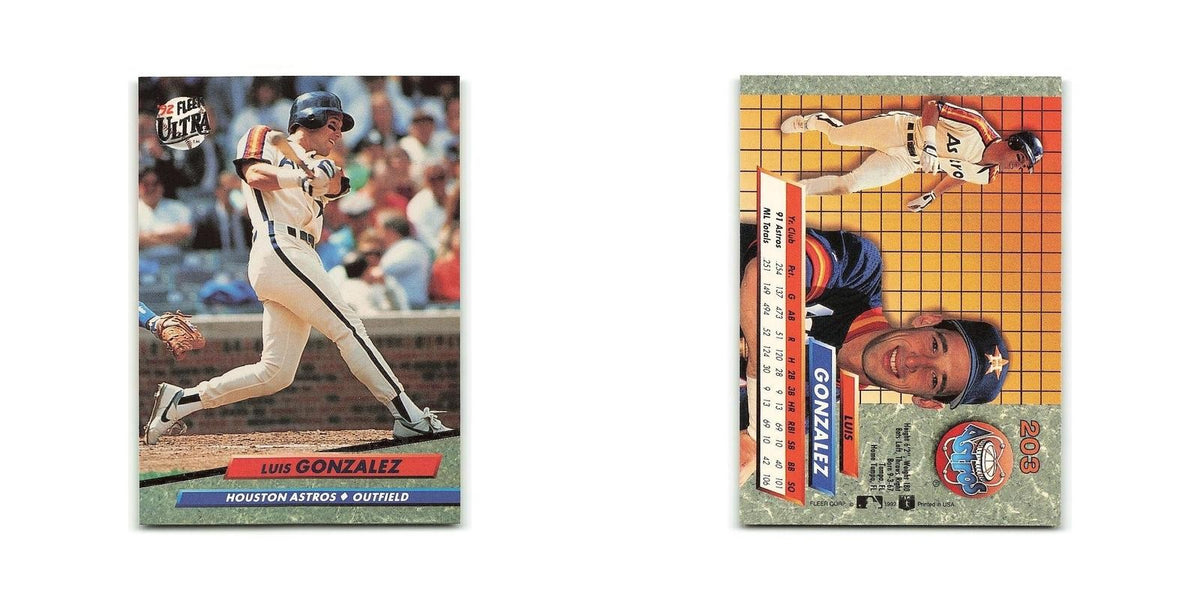 Luis Gonzalez 1992 Fleer Ultra #203 Houston Astros Baseball Card NM