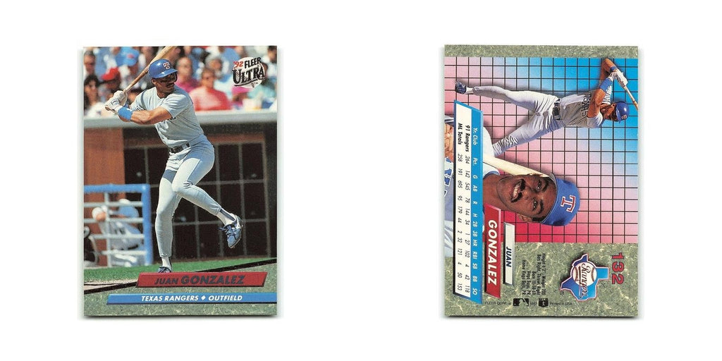 Juan Gonzalez 1992 Fleer Ultra #132 Texas Rangers Baseball Card NM