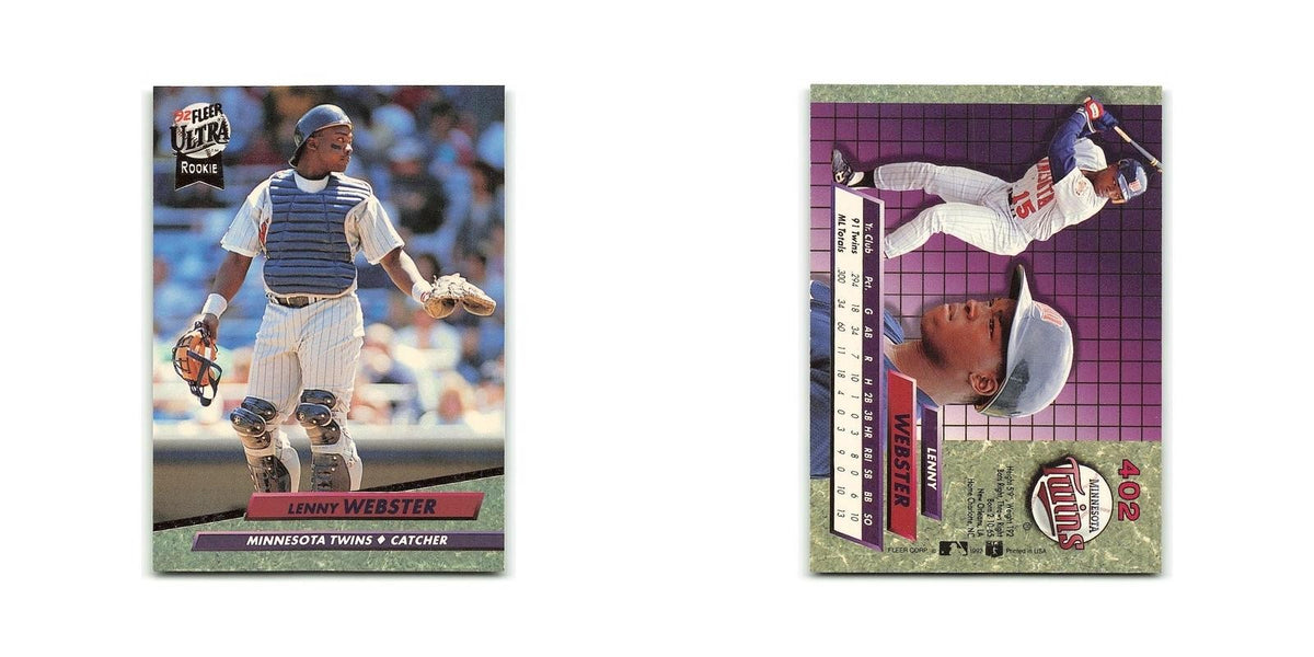 Lenny Webster Rookie 1992 Fleer Ultra #402 Minnesota Twins Baseball Card NM