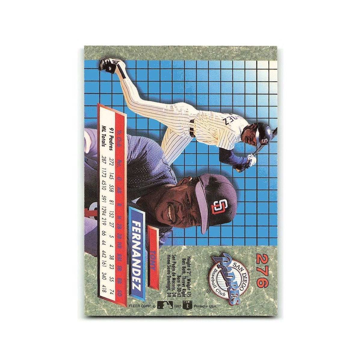 Tony Fernandez 1992 Fleer Ultra #276 San Diego Padres Baseball Card NM