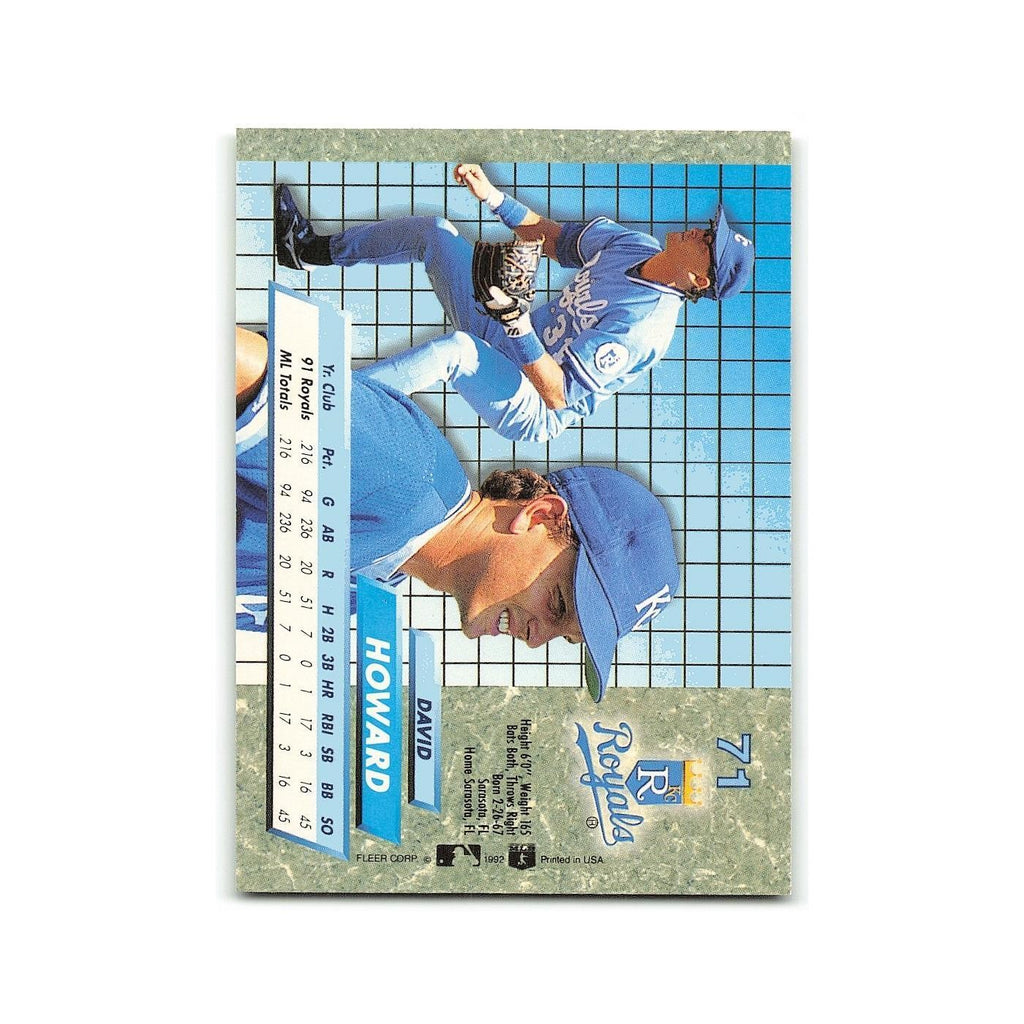 David Howard Rookie 1992 Fleer Ultra #71 Kansas City Royals Baseball Card NM