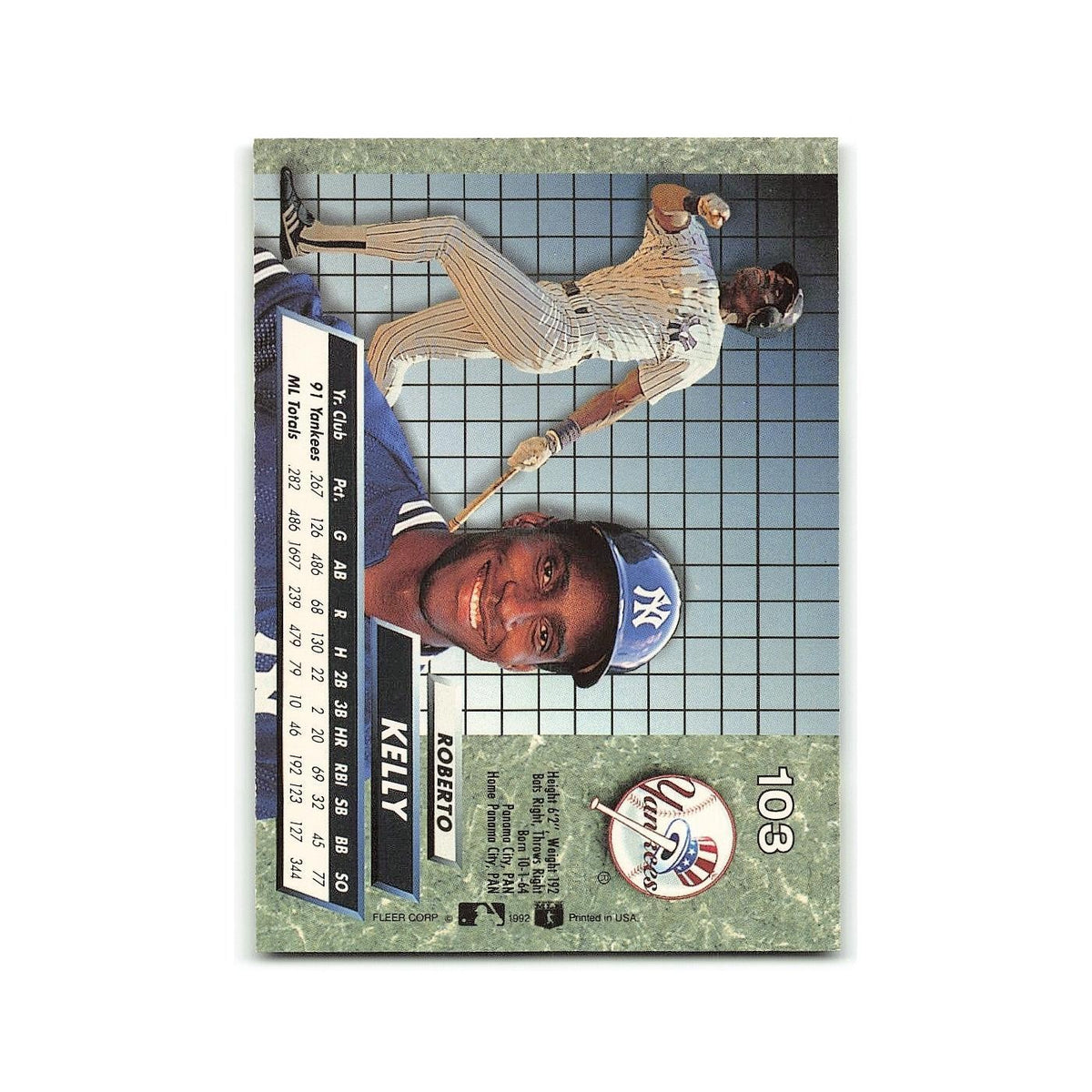 Roberto Kelly 1992 Fleer Ultra #103 New York Yankees Baseball Card NM
