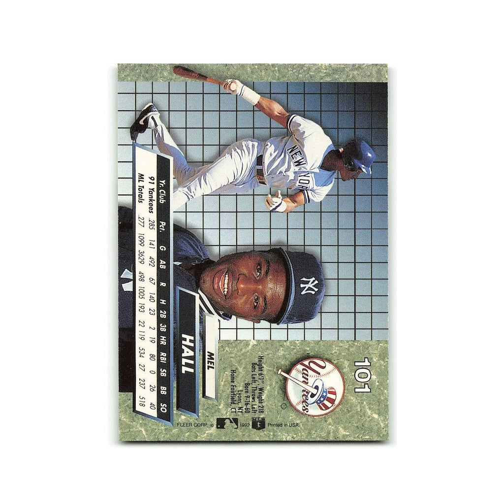 Mel Hall 1992 Fleer Ultra #101 New York Yankees Baseball Card NM