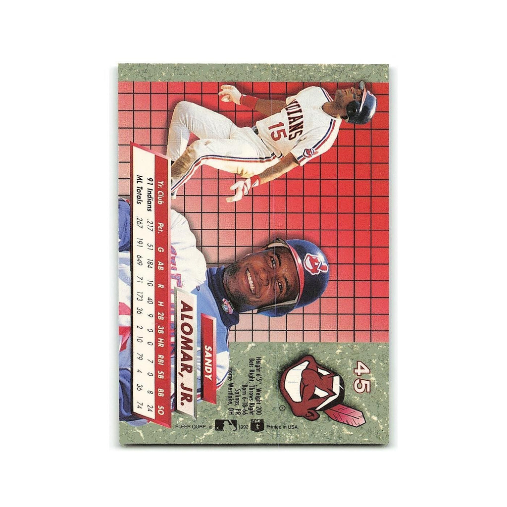 Sandy Alomar Jr. 1992 Fleer Ultra #45 Cleveland Indians Baseball Card NM