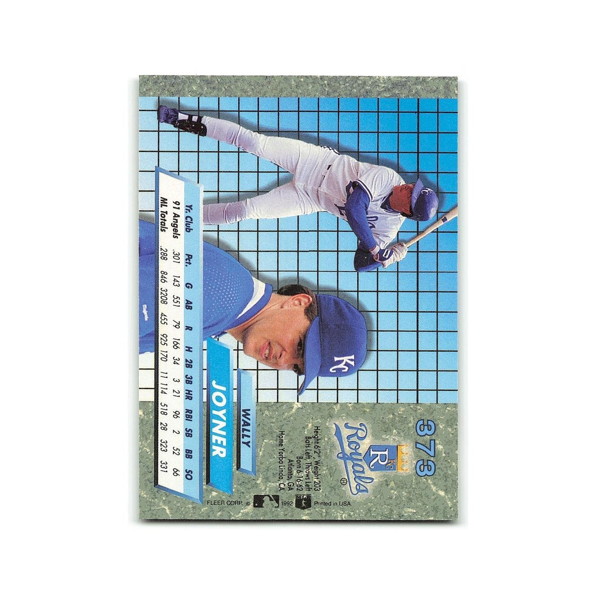 Wally Joyner 1992 Fleer Ultra #373 Kansas City Royals Baseball Card NM
