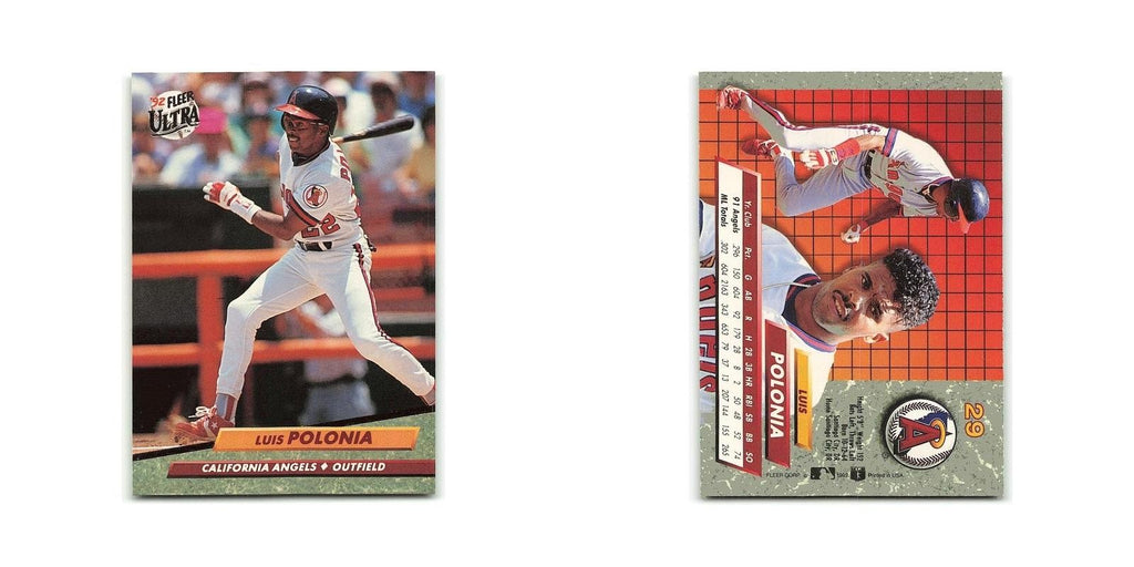 Luis Polonia 1992 Fleer Ultra #29 California Angels Baseball Card NM