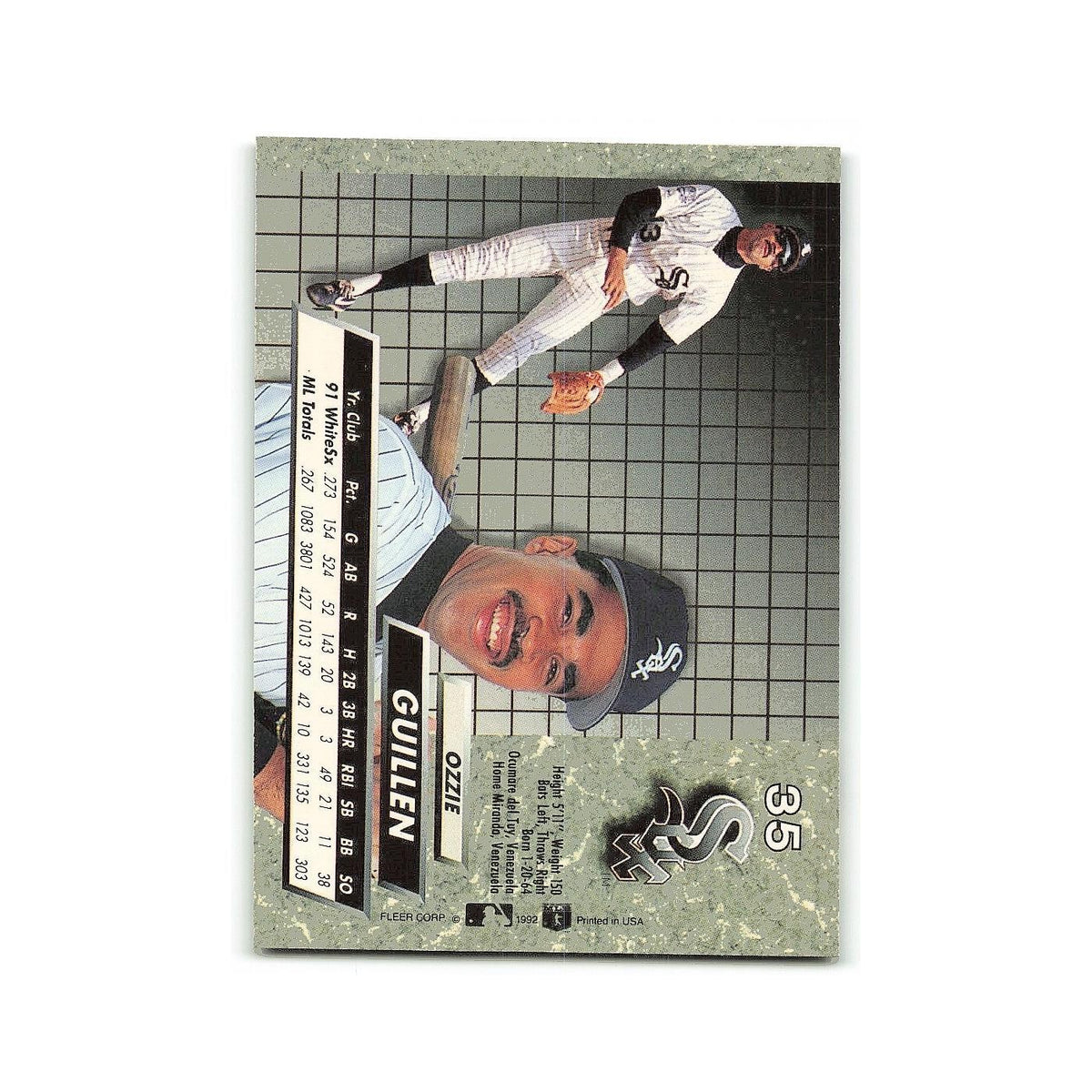 Ozzie Guillen 1992 Fleer Ultra #35 Chicago White Sox Baseball Card NM