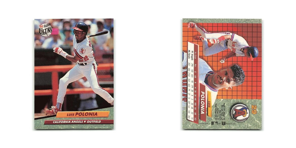 Luis Polonia 1992 Fleer Ultra #29 California Angels Baseball Card NM
