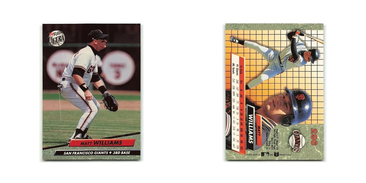 Matt Williams 1992 Fleer Ultra #296 San Francisco Giants Baseball Card NM