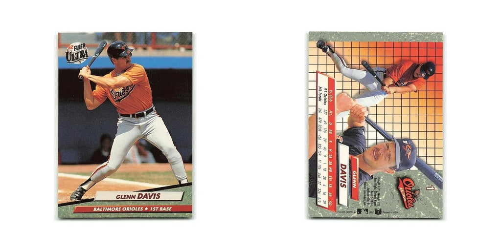 Glenn Davis 1992 Fleer Ultra #1 Baltimore Orioles Baseball Card NM