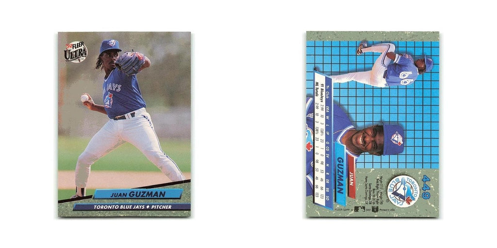 Juan Guzman Rookie 1992 Fleer Ultra #449 Toronto Blue Jays Baseball Card NM