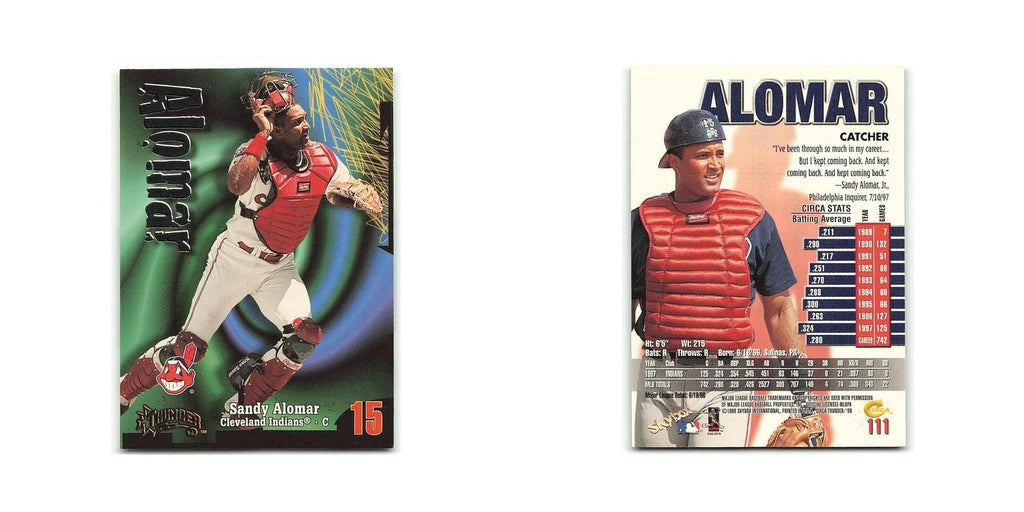 Sandy Alomar Jr. 1998 Circa Thunder #111 Cleveland Indians Baseball Card NM