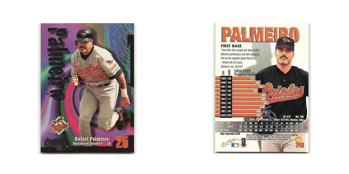 Rafael Palmeiro 1998 Circa Thunder #249 Baltimore Orioles Baseball Card NM