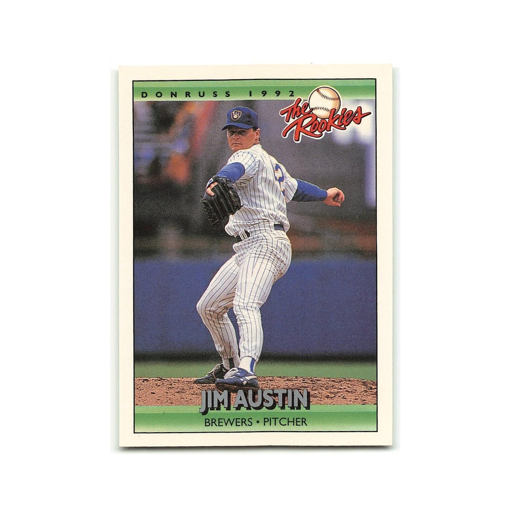 Jim Austin Rookie 1992 Donruss The Rookies #7 Milwaukee Brewers Baseball Card NM