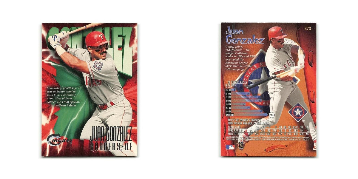 Juan Gonzalez 1997 Circa #373 Texas Rangers Baseball Card NM