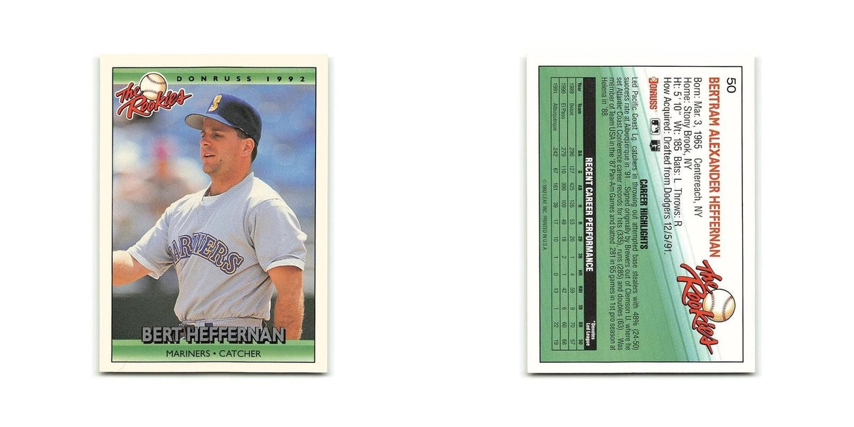 Bert Heffernan Rookie 1992 Donruss The Rookies #50 Seattle Mariners NM