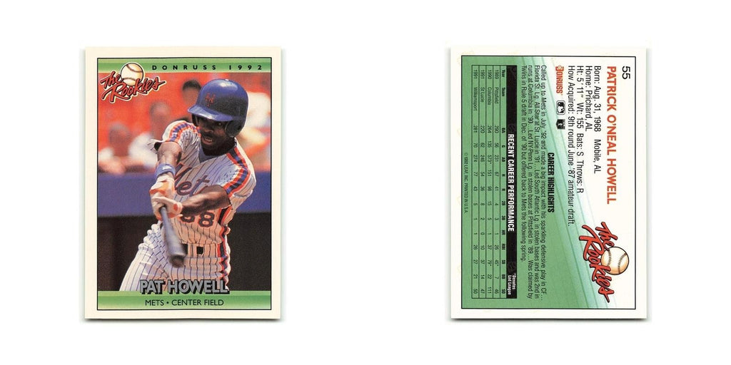 Pat Howell Rookie 1992 Donruss The Rookies #55 New York Mets Baseball Card NM