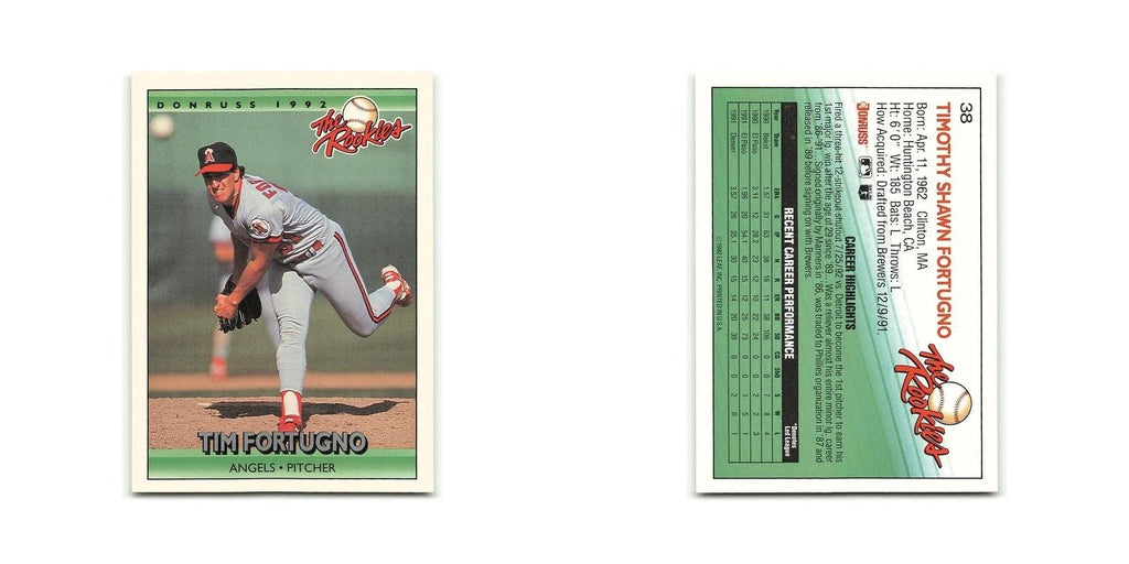 Tim Fortugno Rookie 1992 Donruss The Rookies #38 California Angels NM