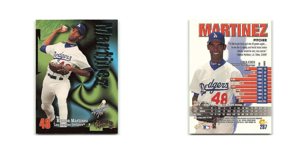 Ramon Martinez 1998 Circa Thunder #287 Boston Red Sox Baseball Card NM