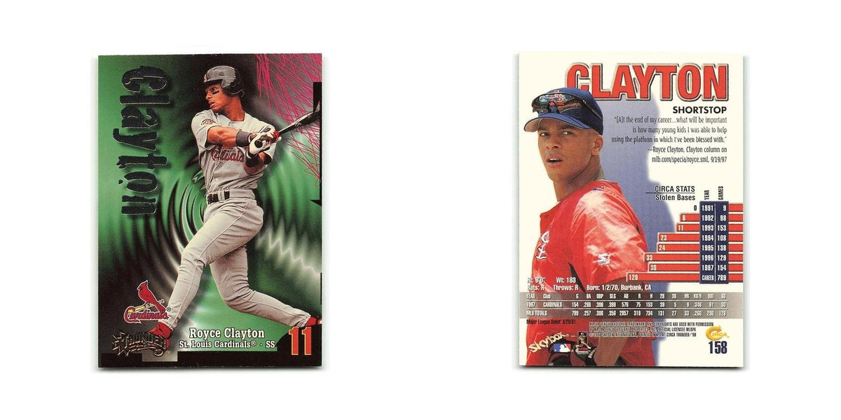 Royce Clayton 1998 Circa Thunder #158 St. Louis Cardinals Baseball Card NM