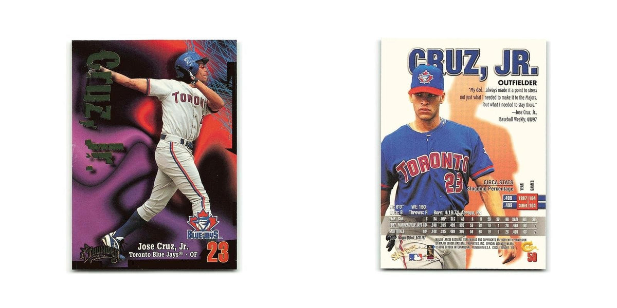 Jose Cruz Jr. 1998 Circa Thunder #50 Toronto Blue Jays Baseball Card NM