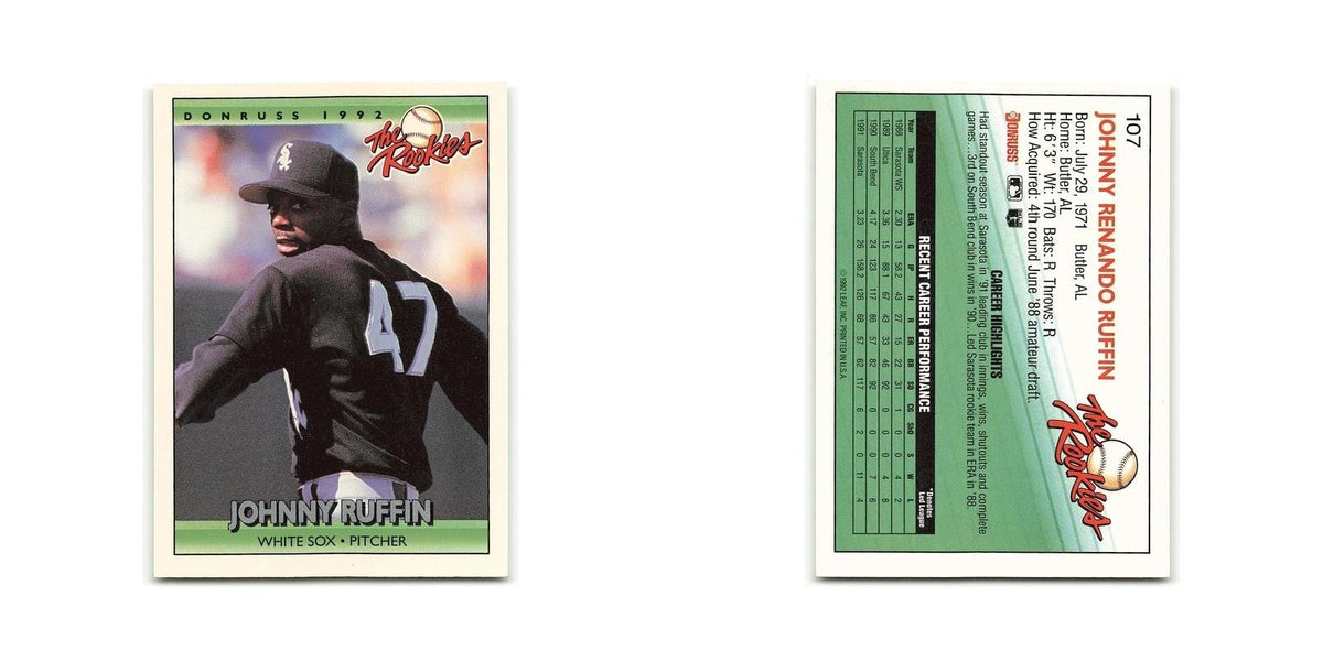 Johnny Ruffin Rookie 1992 Donruss The Rookies #107 Chicago White Sox NM