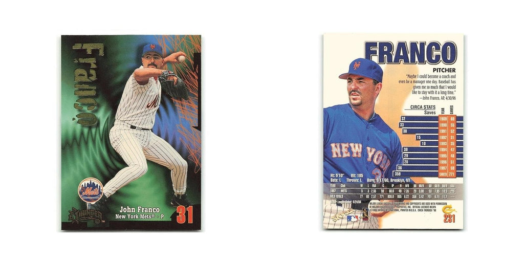 John Franco 1998 Circa Thunder #231 New York Mets Baseball Card NM