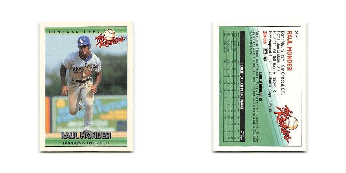 Raul Mondesi Rookie 1992 Donruss The Rookies #83 Los Angeles Dodgers NM