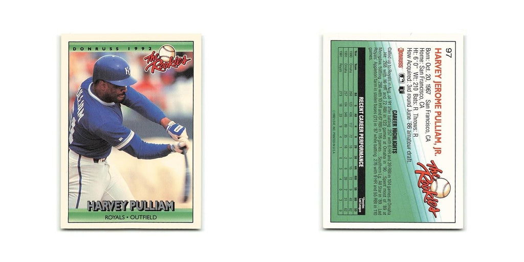 Harvey Pulliam Rookie 1992 Donruss The Rookies #97 Kansas City Royals NM