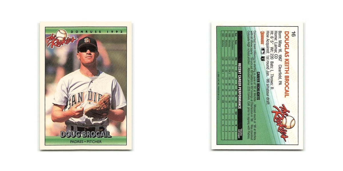 Doug Brocail Rookie 1992 Donruss The Rookies #16 San Diego Padres NM