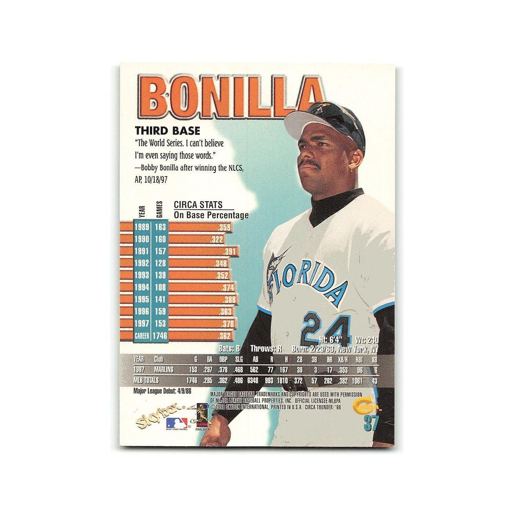 Barry Bonilla 1998 Circa Thunder #37 Florida Marlins Baseball Card NM