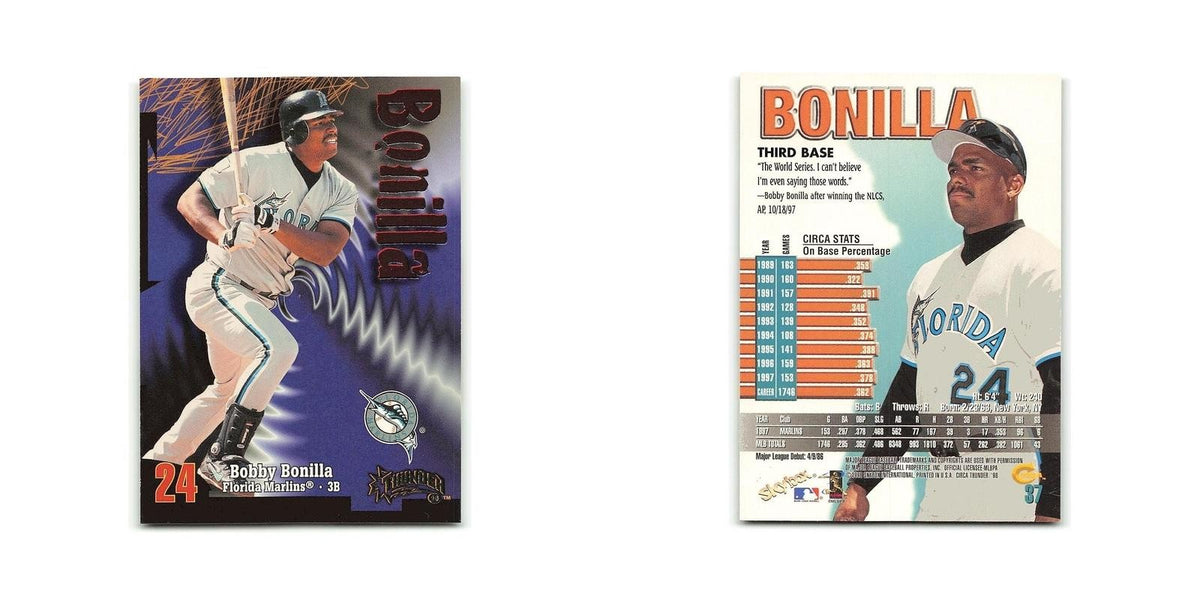 Barry Bonilla 1998 Circa Thunder #37 Florida Marlins Baseball Card NM