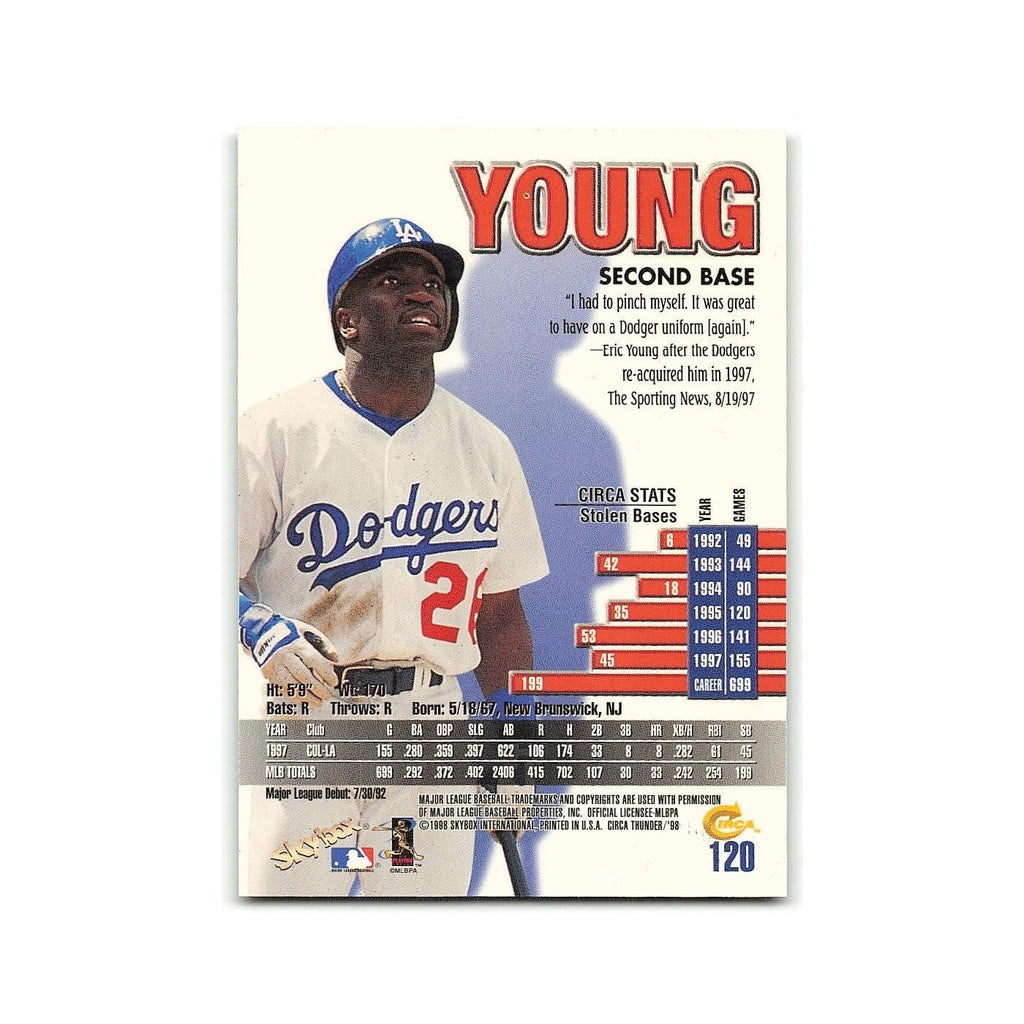 Eric Young 1998 Circa Thunder #120 Los Angeles Dodgers Baseball Card NM