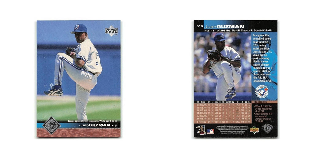 Juan Guzman 1997 Upper Deck #516 Toronto Blue Jays Baseball Card NM
