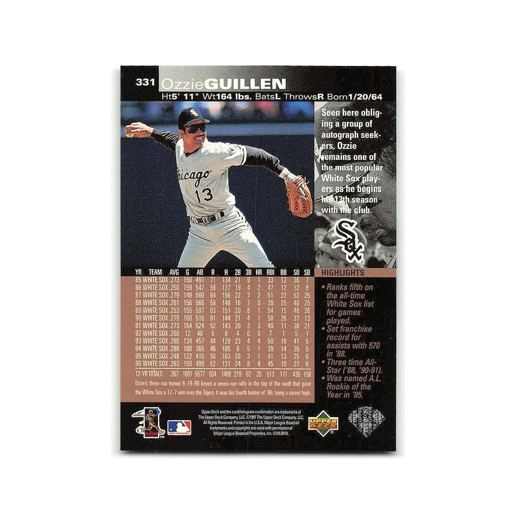 Ozzie Guillen 1997 Upper Deck #331 Chicago White Sox Baseball Card NM