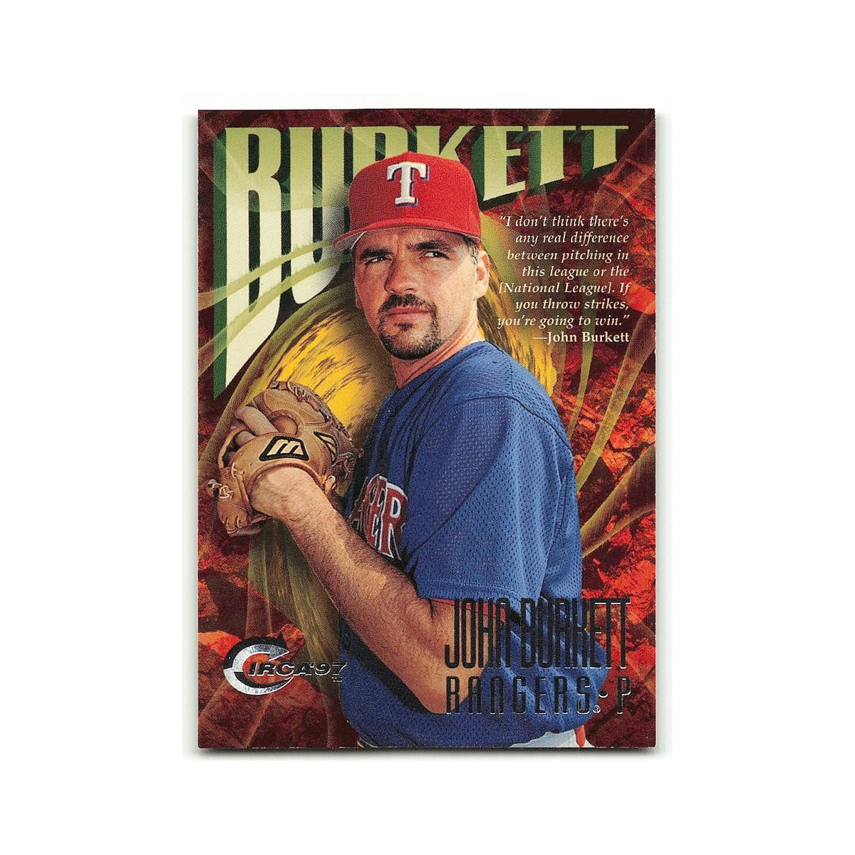 John Burkett 1997 Circa #162 Texas Rangers Baseball Card NM