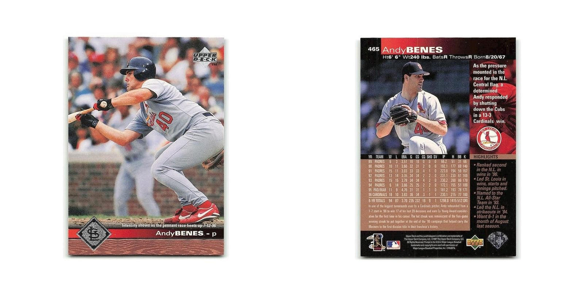 Andy Benes 1997 Upper Deck #465 St. Louis Cardinals Baseball Card NM