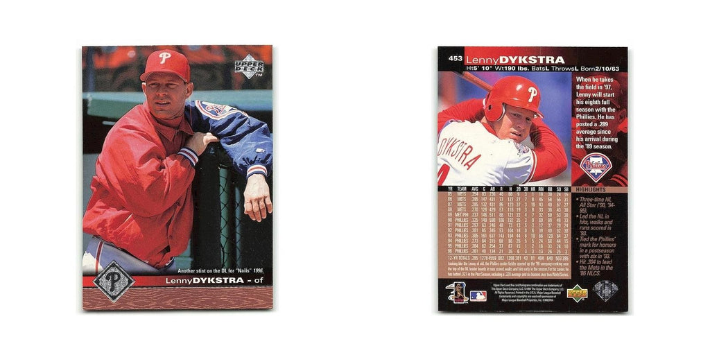 Lenny Dykstra 1997 Upper Deck #453 Philadelphia Phillies Baseball Card NM