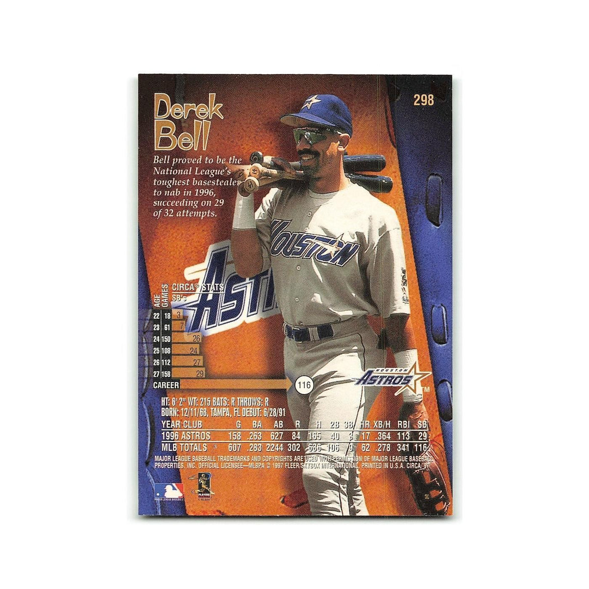 Derek Bell 1997 Circa #298 Houston Astros Baseball Card NM