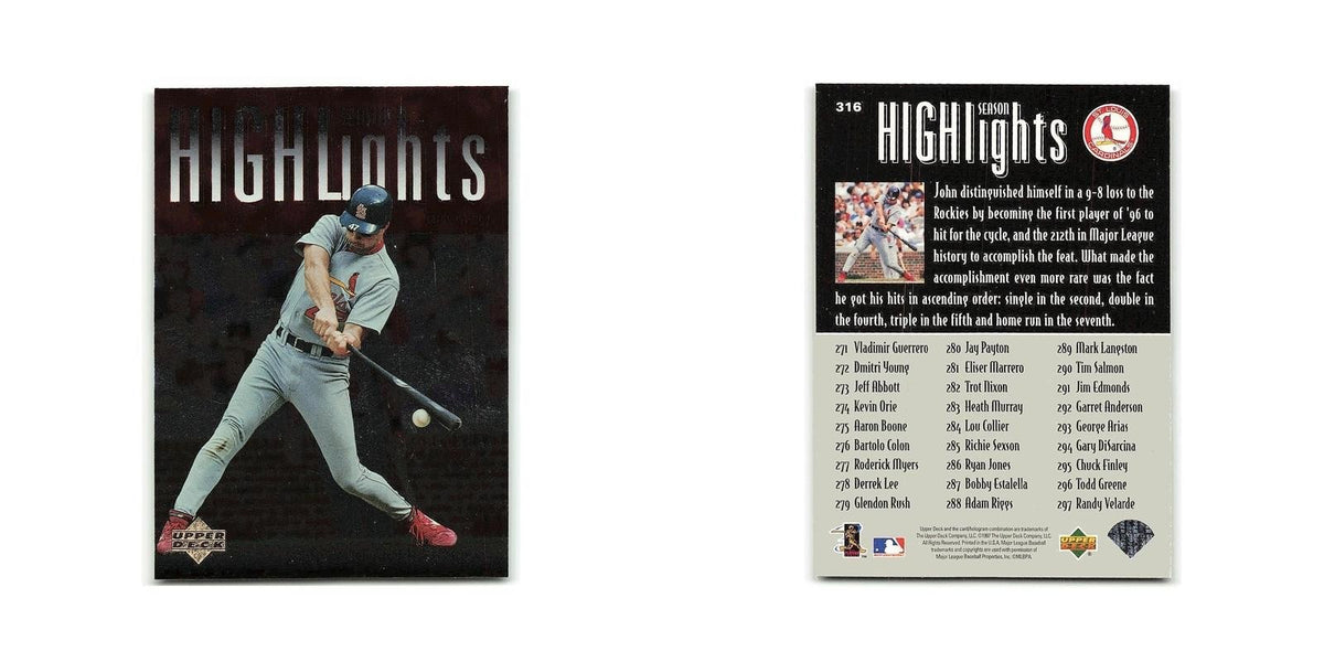 John Mabry 1997 Upper Deck #316 St. Louis Cardinals Baseball Card NM
