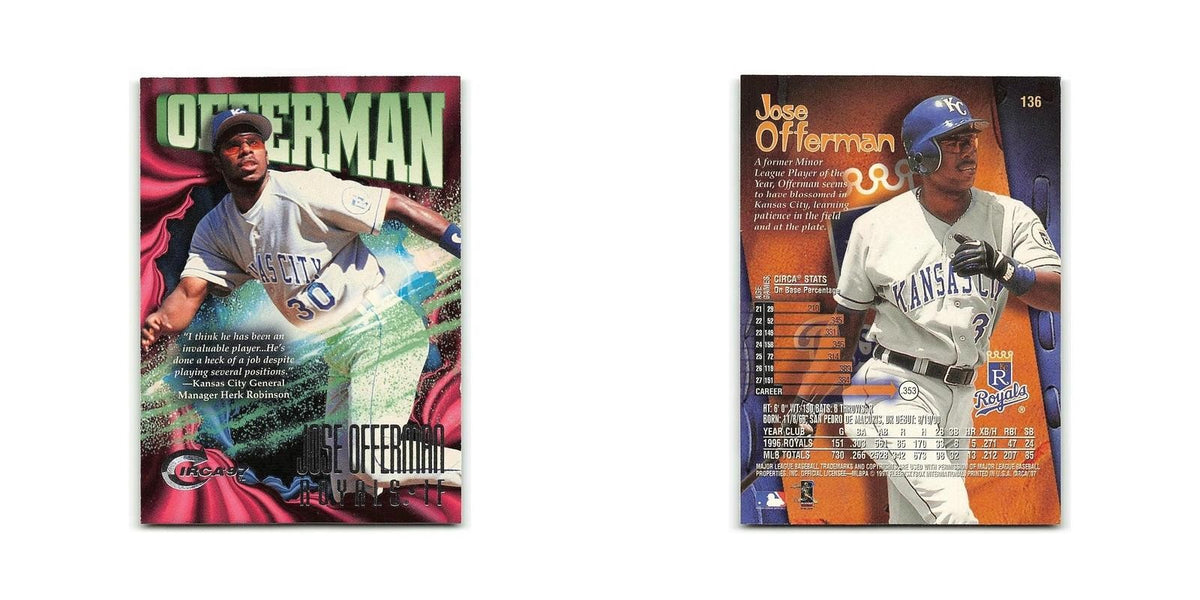Jose Offerman 1997 Circa #136 Kansas City Royals Baseball Card NM