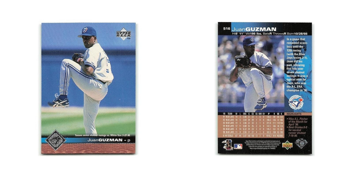 Juan Guzman 1997 Upper Deck #516 Toronto Blue Jays Baseball Card NM