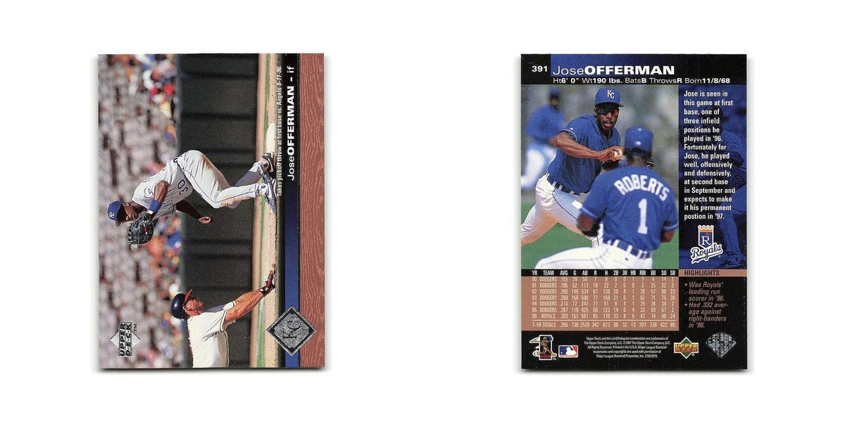 Jose Offerman 1997 Upper Deck #391 Kansas City Royals Baseball Card NM