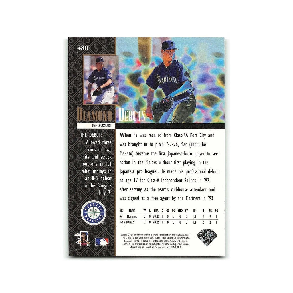 Mac Suzuki Rookie 1997 Upper Deck #480 Seattle Mariners Baseball Card NM